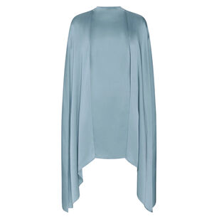 Satin Cape Sleeve Mini Dress