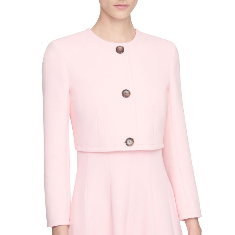 Lizette Cropped Wool Crepe Collarless Jacket image number null