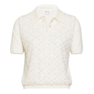 Camilla Short Sleeve Collared Knit Top