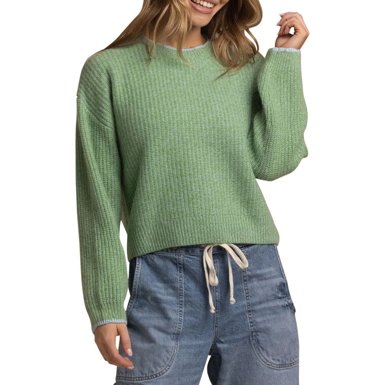 Alba Marled Cashmere Crewneck Sweater With Contrast Tipping image number null