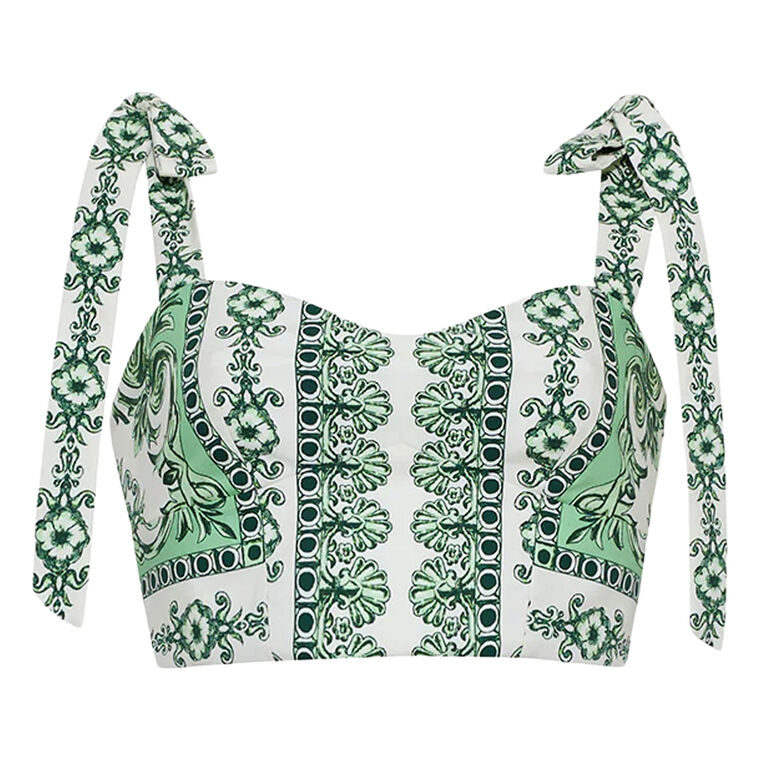 Fazia Shoulder-Tie Crop Top image number null