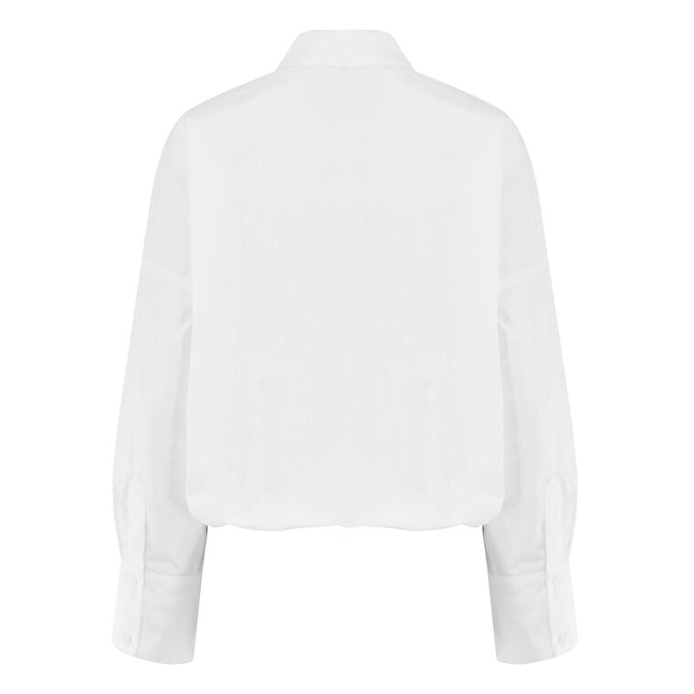 Romi Long Sleeve Poplin Shirt With Drawstring Waist image number null