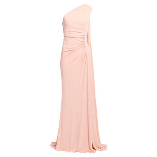 One-Shoulder Ruched Jersey Gown
