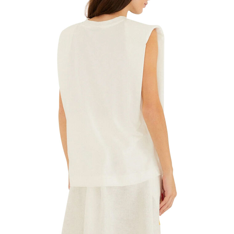 Birds On Branch Embroidered Organic Cotton T-Shirt image number null