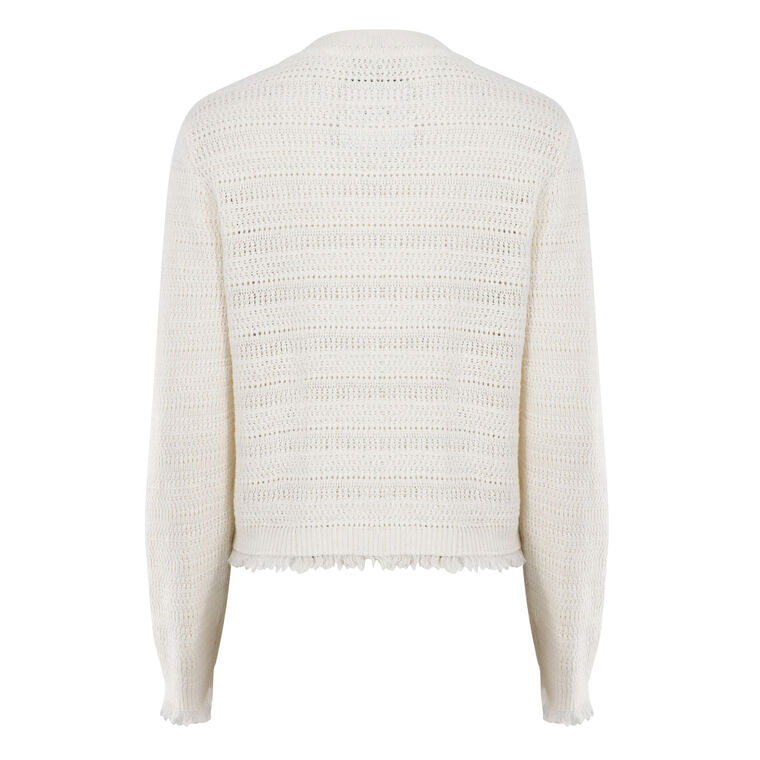 Taza Pointelle-Knit Fringed Sweater image number null