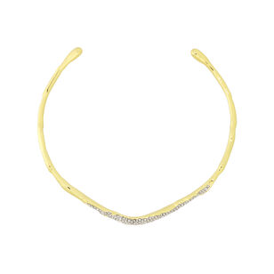 Solanales Gold Crystal Skinny Collar Necklace