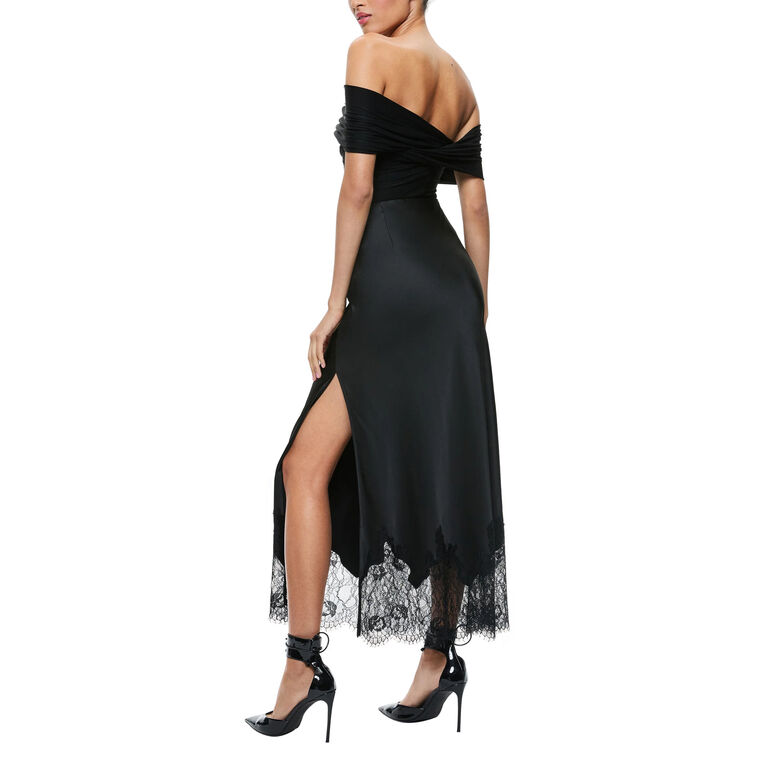 Maeve Midi Slip Skirt With Lace Trim image number null