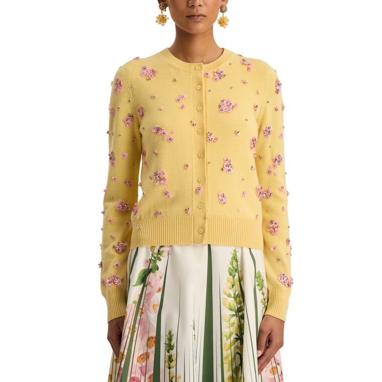 Sequin And Crystal Cluster Embroidered Cardigan image number null