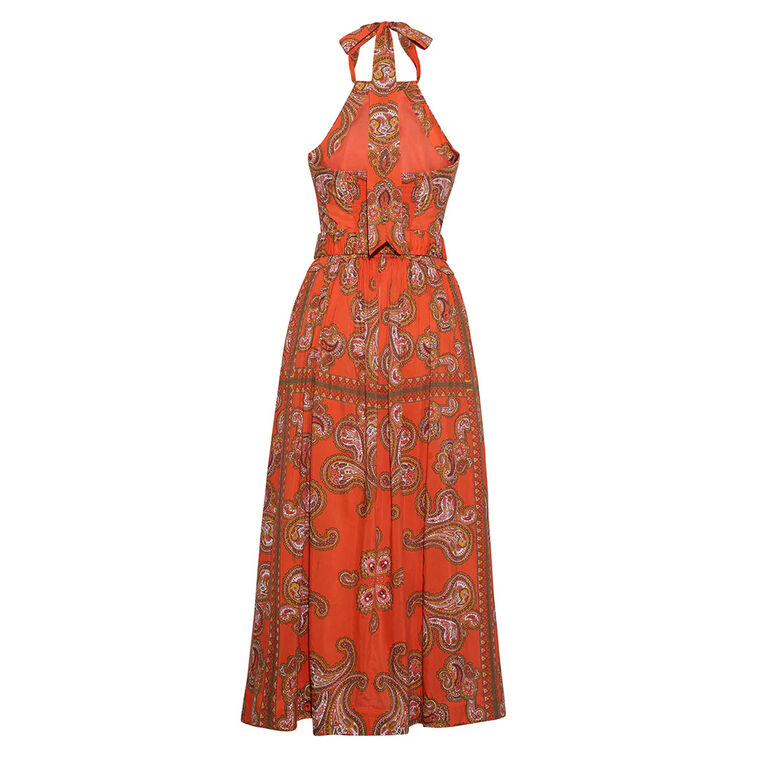 Dena Sleeveless Halterneck Belted Midi Dress image number null