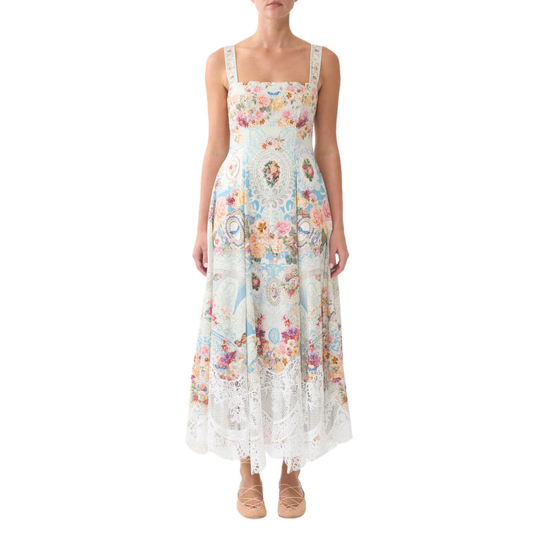 Sleeveless Fit And Flare Maxi Dress image number null