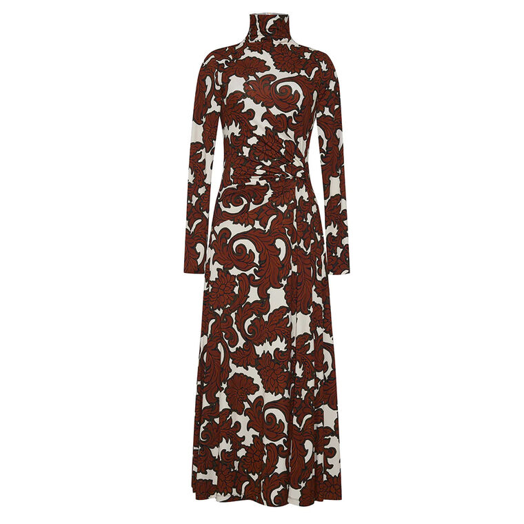 Hera Long Sleeve Turtleneck Midi Dress image number null