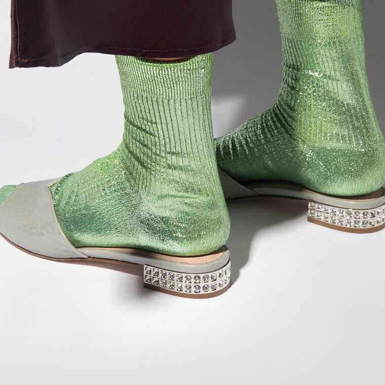 One Ribbon Laminated Socks image number null