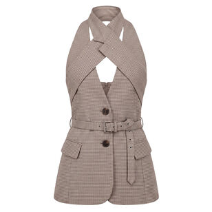 Cross Lapel Vest Jacket