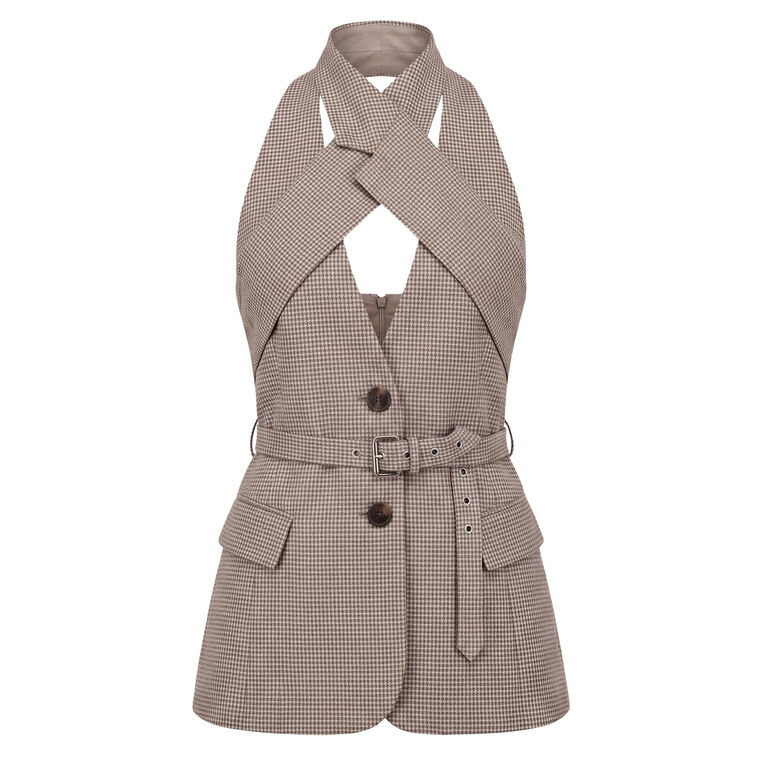 Cross Lapel Vest Jacket image number null