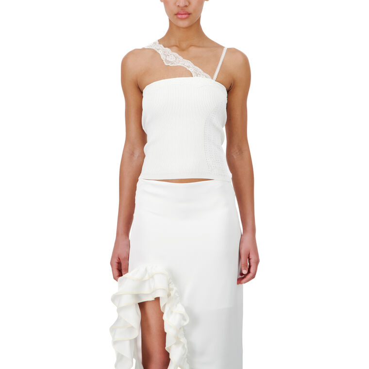 Knit Camisole With Lace Strap image number null