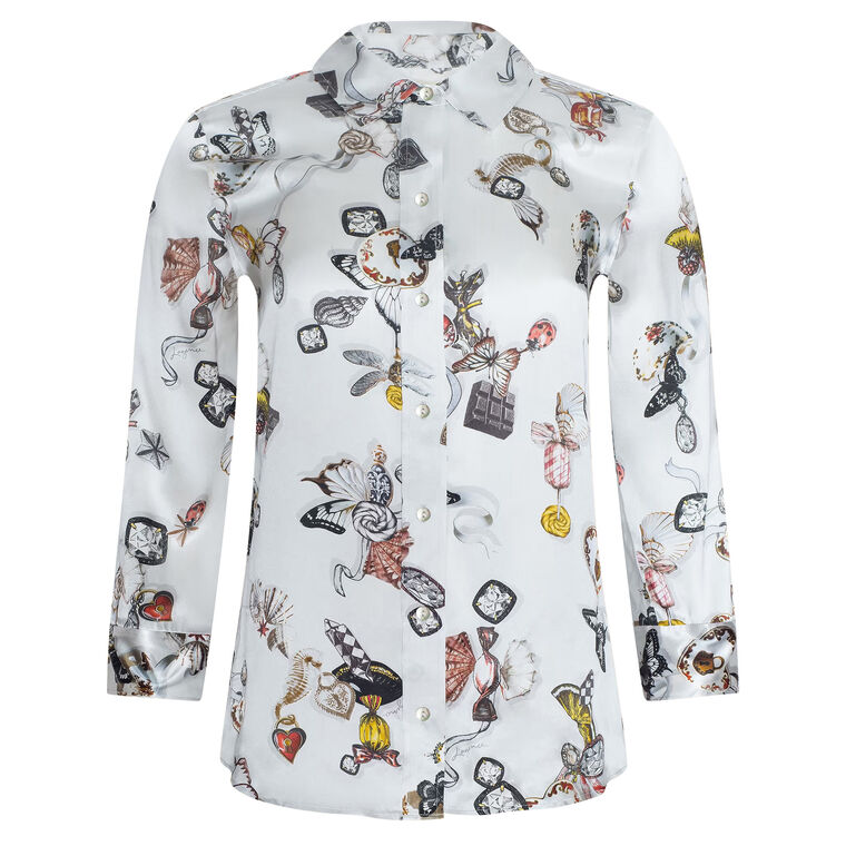Dani 3/4 Sleeve Silk Blouse image number null