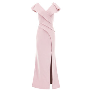 Crepe Flutter Sleeve Gown