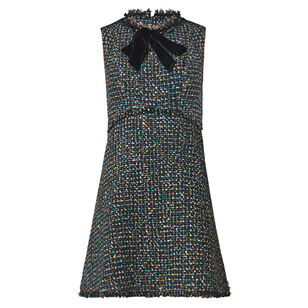 Alicia Sleeveless Metallic Tweed Mini Dress