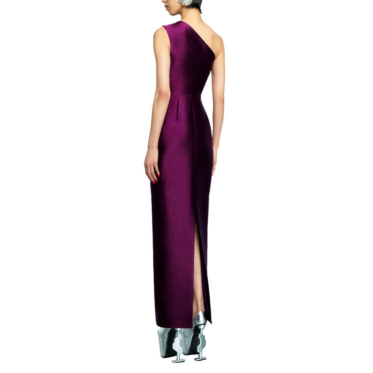 Kira One-Shoulder Satin Maxi Dress image number null