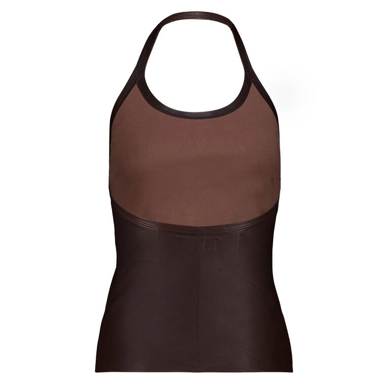Cherry Leather Halterneck Top image number null