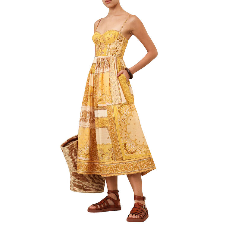 Lucky Sleeveless Corset Midi Dress image number null