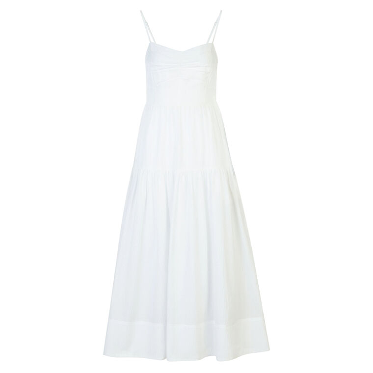 Verona Sleeveless Seersucker Cotton Midi Dress image number null