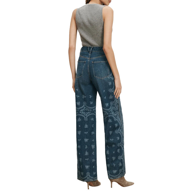 Taylor Bandana Wide-Leg Jean image number null