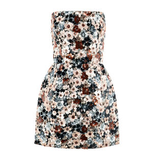 Jasmine Maraya Strapless Floral Sequin Mini