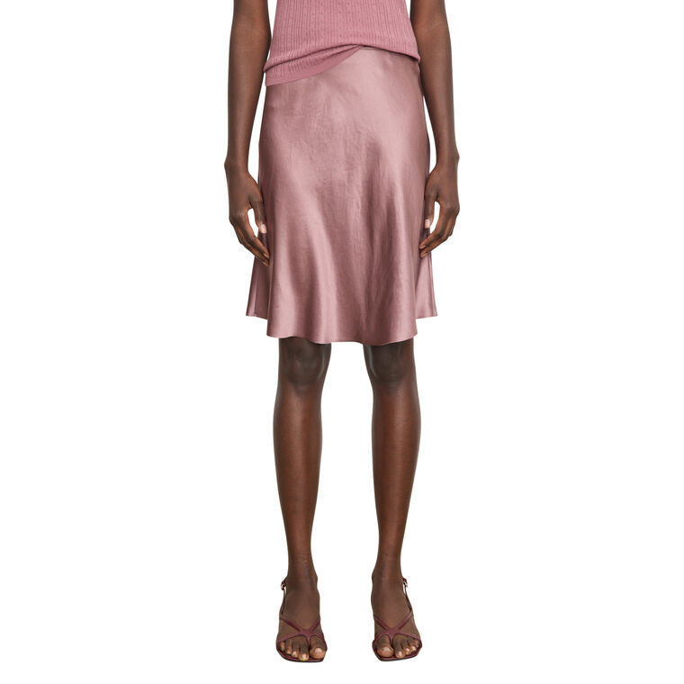 Short Slip Skirt With Lingerie Trim image number null