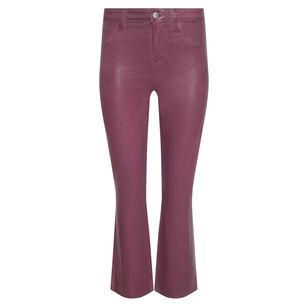 Kendra High Rise Coated Cropped Flare Jean
