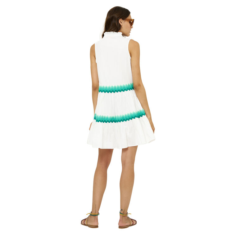 Yoke Sleeveless Tiered Mini Dress image number null