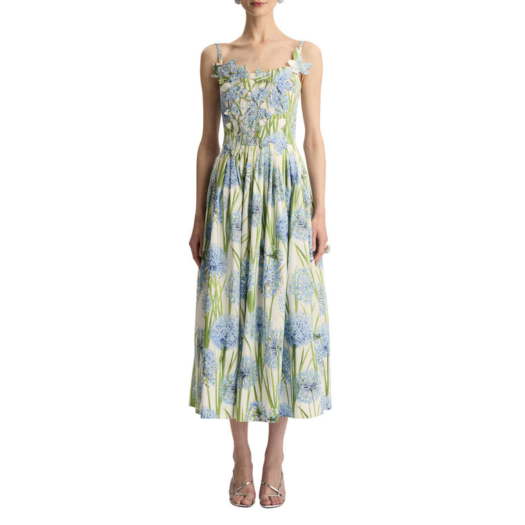 Allium Embroidered Cotton Poplin Dress image number null