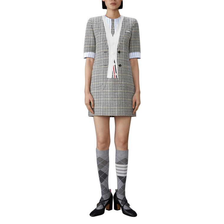 Tweed Patch Pocket Sack Mini Dress image number null