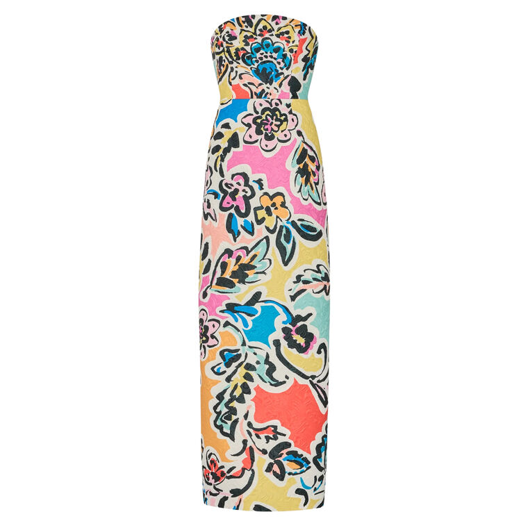Orion Rainbow Oasis Strapless Jacquard Maxi Dress image number null