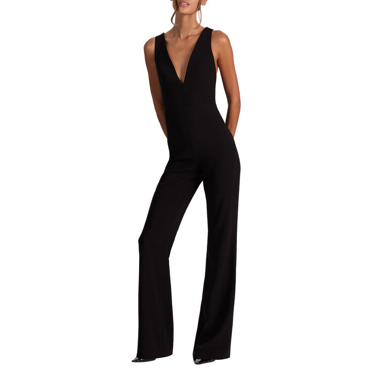 Nova Deep V-Neck Cape Jumpsuit image number null