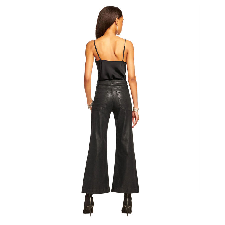 Cropped Metallic High Rise Wide Leg Clifford Jean image number null