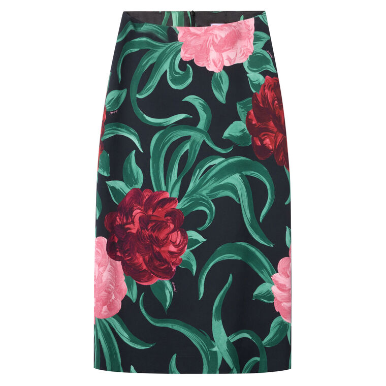 Satin Pencil Skirt image number null