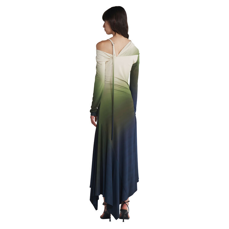 Ombre Off Shoulder Jersey Midi Dress image number null