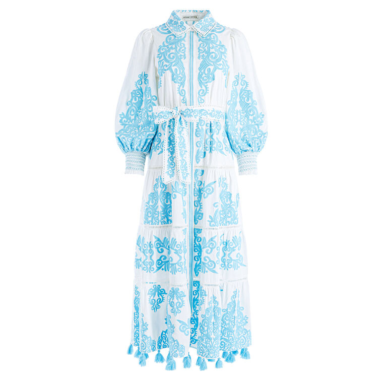 Alice + Olivia Shira Embroidered Midi Tiered Dress | Tootsies Alice + Olivia Shira Embroidered Midi Tiered Dress | Tootsies