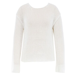Long Sleeve Italian Coated Cotton Pullover Sweater