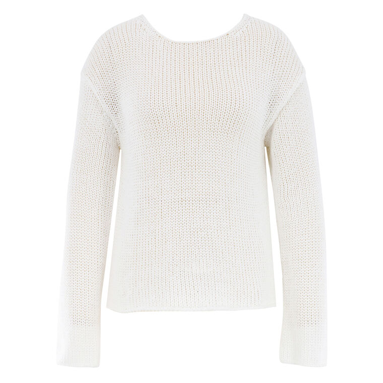 Long Sleeve Italian Coated Cotton Pullover Sweater image number null