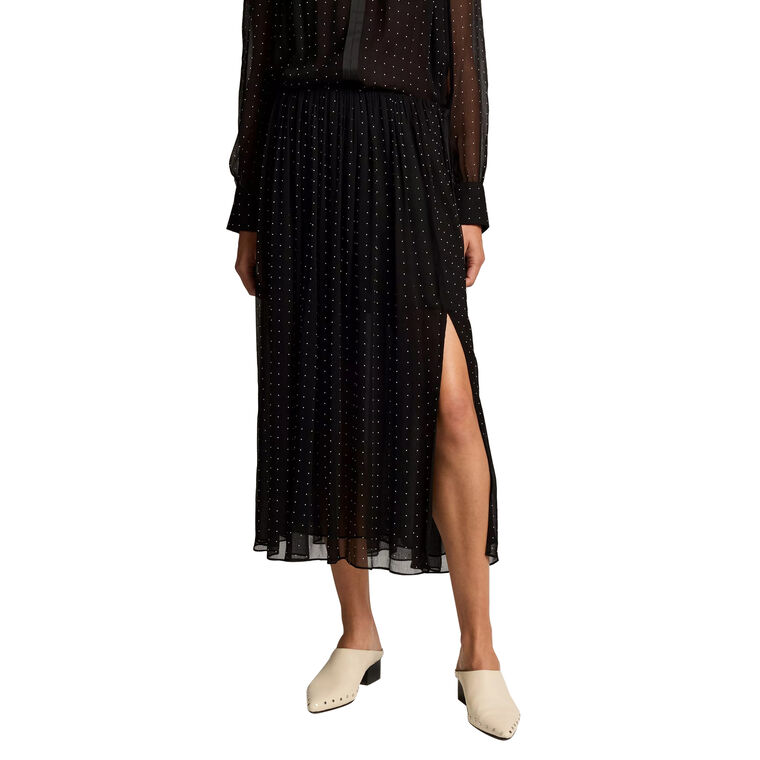 Heat-Set Dot Chiffon Gathered Skirt image number null