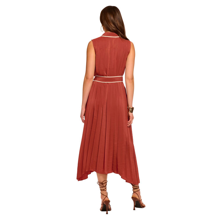 Kenneth Button Down Pleated Midi Dress image number null
