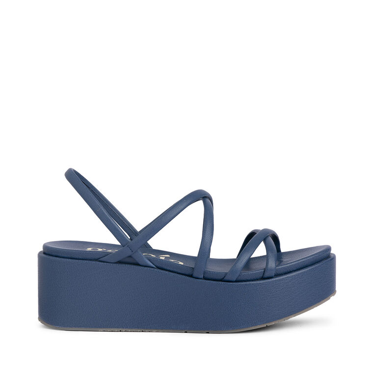 Ninoska Strappy Criss Cross Skinny Band Flatform Sandal image number null
