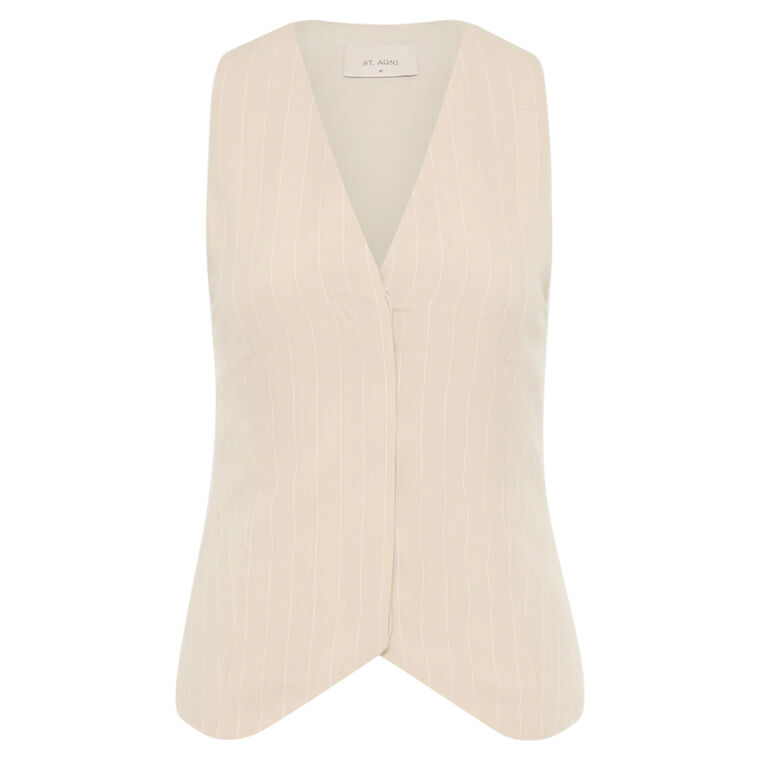 Pinstripe Wool Vest image number null