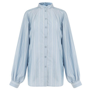 Striped Tech Poplin Raglan Tucked Shirt