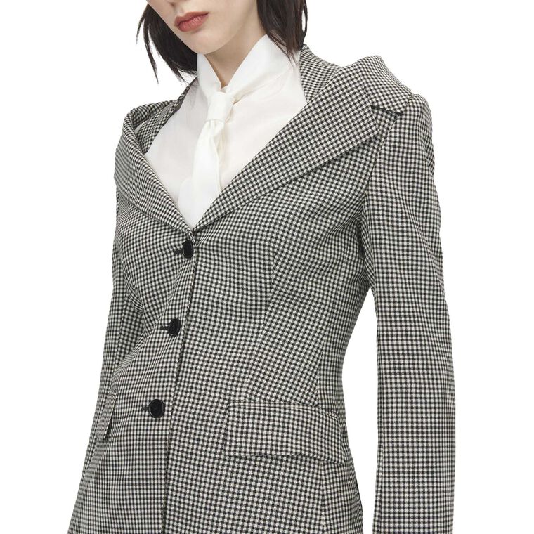 Gingham Tailoring Off-The-Shoulder Harness Jacket image number null