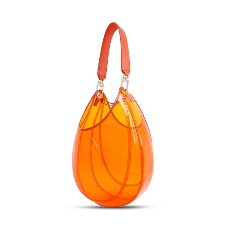 Transparent Bucket Bag With Leather Handle image number null
