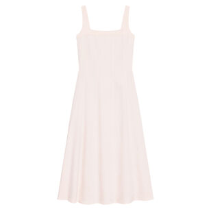 Sleeveless Square Neck Seamed Midi Dress