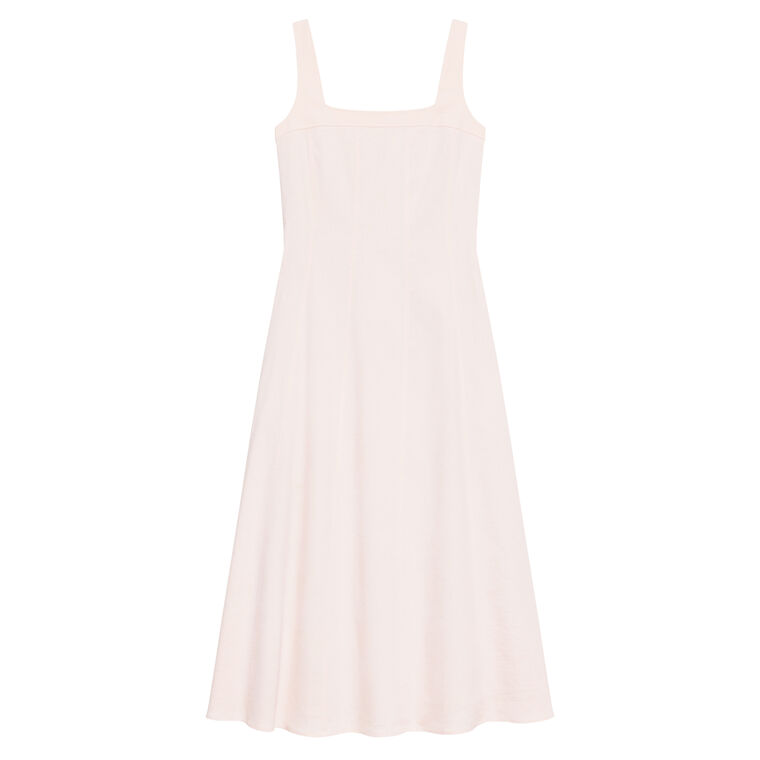 Sleeveless Square Neck Seamed Midi Dress image number null